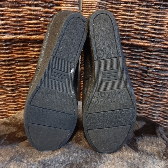 TOMS Women's 7.5 Black Metallic Desert Lace Up Wedge Ankle Booties Canvas Boho - Picture 4 of 6